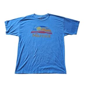 Marmot Blue Graphic T-Shirt for Men